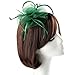 Acecharming Fascinators for Women, Feather Sinamay Fascinators with Headbands Tea Party Pillbox Hat Flower Derby Hats, Style 1 Olive Green, One Size