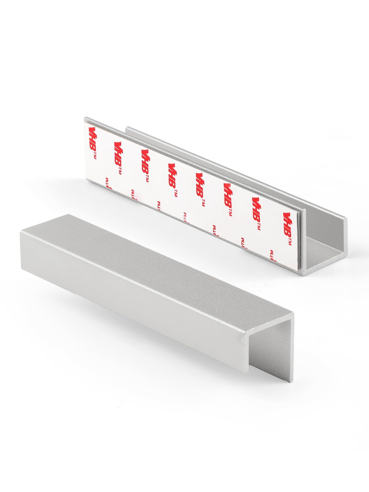 5 Pack Self- Adhesive Silver Cabinet Pulls 4-1/3" Length (Cover 3.78" Hole Center) Finger Pulls Cabinet Handles Decorative Kitchen Drawer Dresser Cupboard Bathroom Vanity Cabinet Hardware