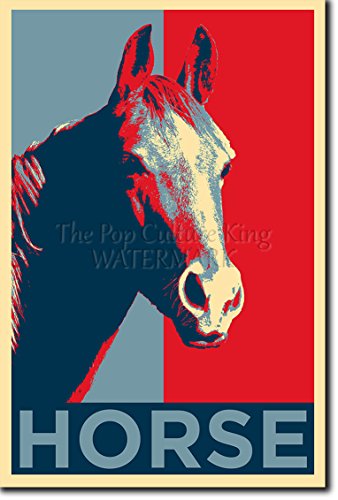 The Pop Culture King Horse/Caballo (lámina basada en el diseño Hope de Obama) Afiche para Regalo Impreso en Papel de fotografía con Brillo 30x20 cm Poster/póster.
