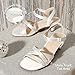 DREAM PAIRS Girls Sandals Low Heel Dress Open Toe Sandals Flower Wedding Party for Little Kid/Big Kid,Size 4 Big Kid,White,SDSD2315K