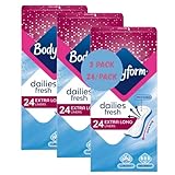 Extra Long Panty Liners for Women | 3 Pack x 24 Body Form Panty Liners Extra Long Dailies per Pack
