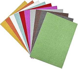 10Pcs Self-Adhesive Glitter Paper Sheets, 30 x 20cm A4 Glitter Paper 80gsm Glitter Cardstock Paper, Colorful Sparkly Cardstock, for DIY Invitation Cards Scrapbooking Party Decoration