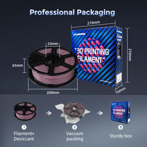 Image of FLASHFORGE Carbon Fiber PETG Filament 1.75mm, Carbon Fiber PETG 3D Printer Filament, 1KG Spool Dimensional Accuracy + /- 0.02mm, Lightweight & Heat-Resistant & Moisture Free (Dusty Pink)