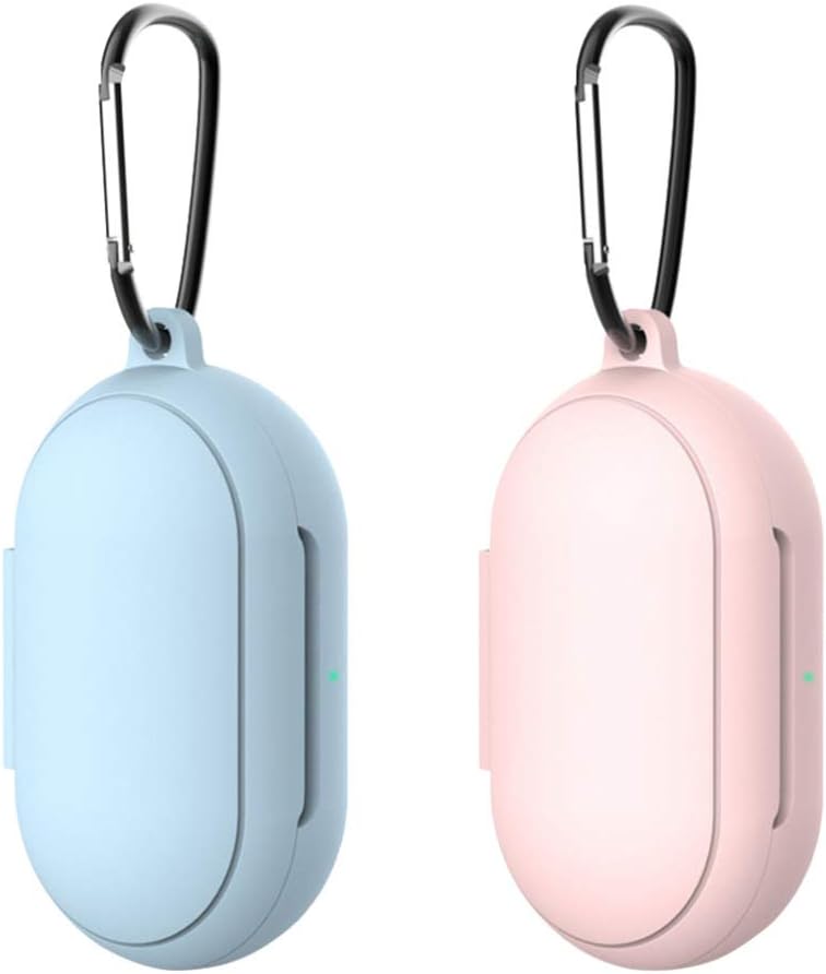 Hemobllo 2pcs Headset Protective Case Compatible with Galaxy Buds Plus- Silicone Earphone Cover Upgraded Version with Carabiner Anti-Scratch Design - 3.14X1.77X1.22 Inches
