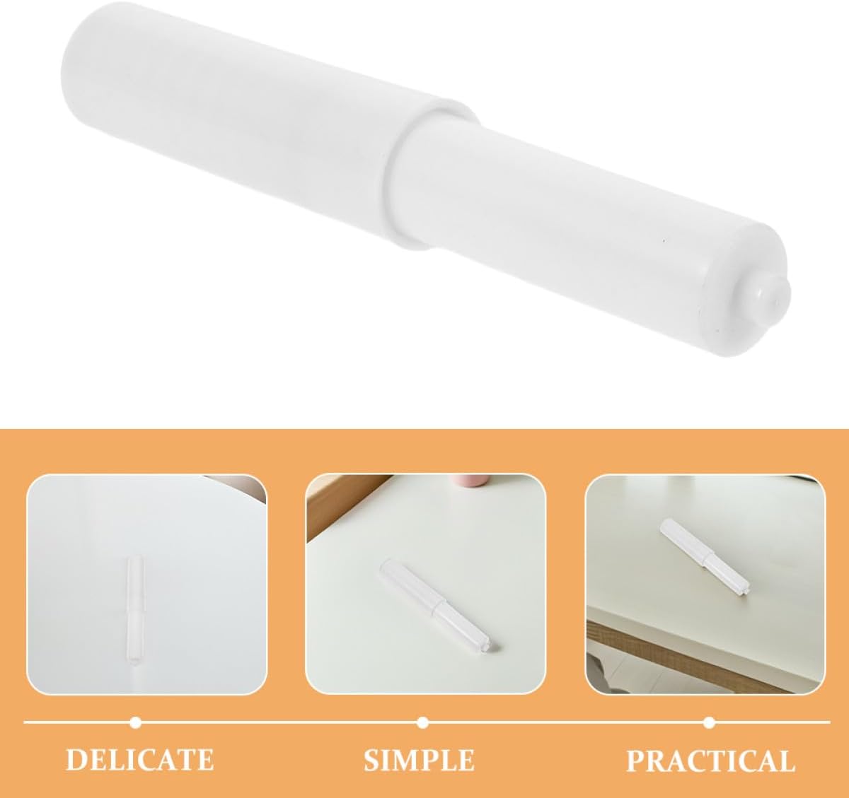 OUNONA 4 Pcs Adjustable White Toilet Paper Holder Roller Replacement Spindle Rods Spring-Loaded Bathroom Tissue Box Cores for Home and Commercial Use