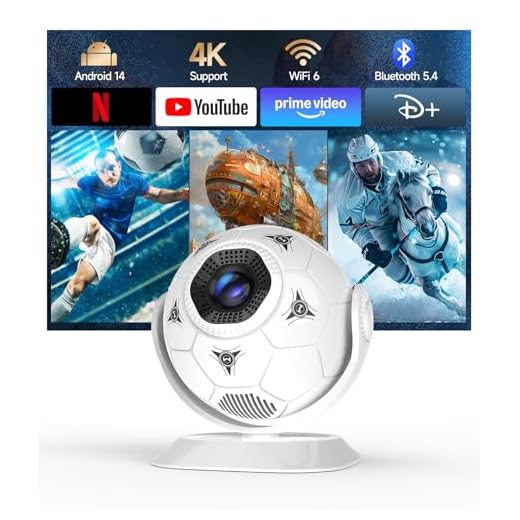 Mini Proiettore Portatile WiFi6 Bluetooth 5.0 – Full HD 4K, Correzione Trapezoidale, Rotazione 270°