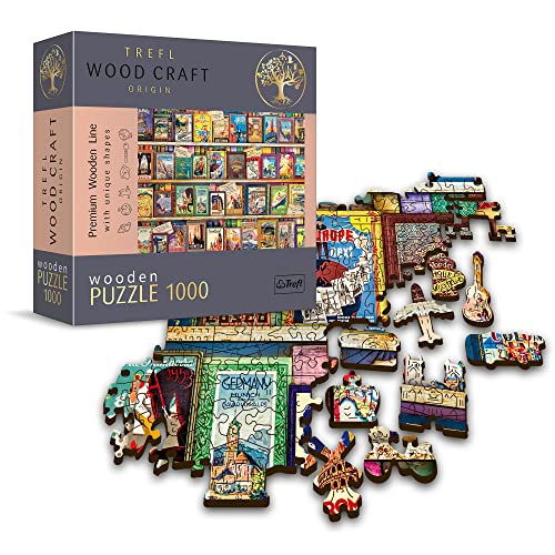 Trefl 1000 Piezas, Wood Craft, Formas Irregulares, 100 Figuras Viajeras, Puzzle Moderno Premium,...