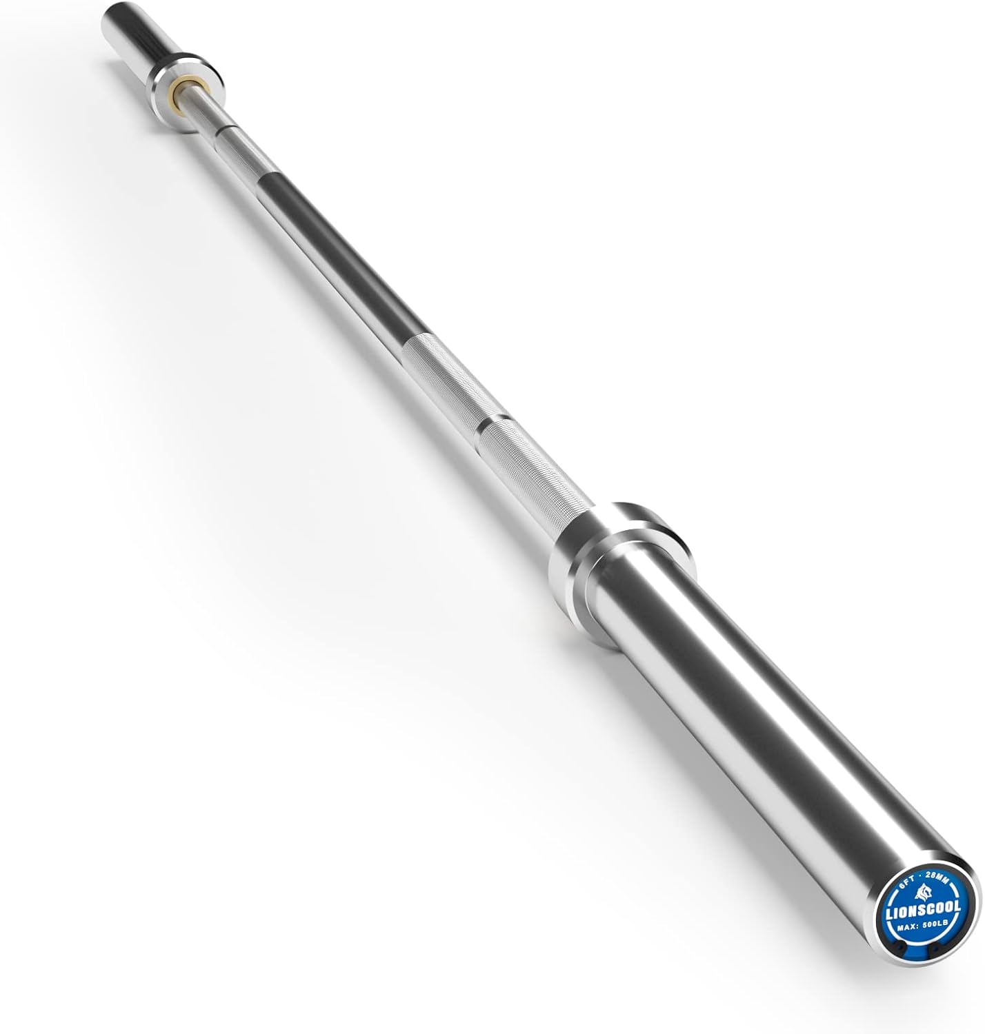 LIONSCOOL Barbell 4ft/4.9ft/6ft with 28mm grip, 500lb capacity
