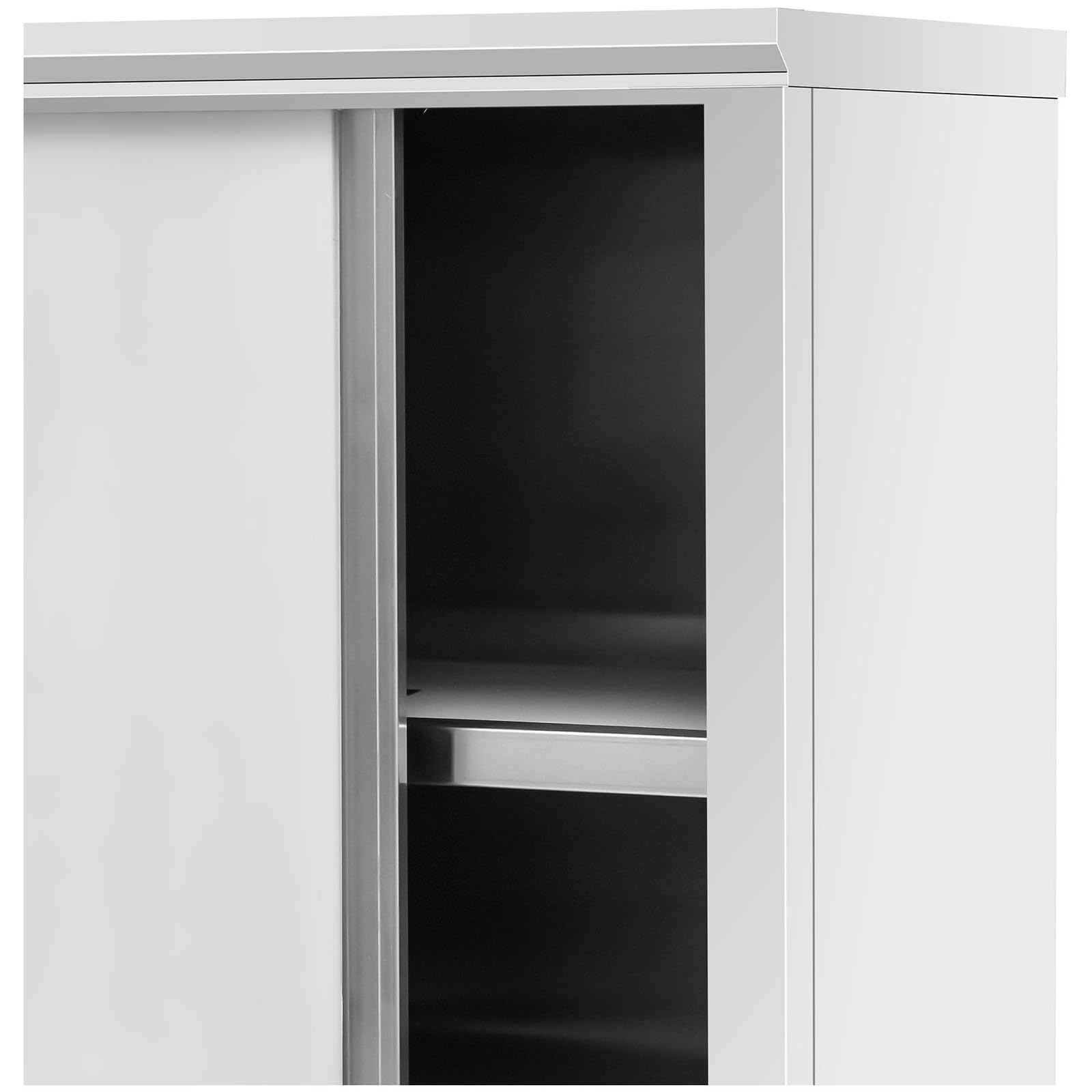 Royal Catering RCAT-120/50-C - Armadietto per stoviglie in acciaio INOX, 1200 x 500 x 1800 mm, 4 ripiani fino a 200 kg, in acciaio INOX