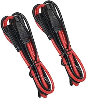 [2 PACK] SPARKING 3FT 12AWG SAE to SAE Extension Cable 2Pin Bullet Quick Connect Heavy Duty Wire Harness with Waterproof Cap(3FT)