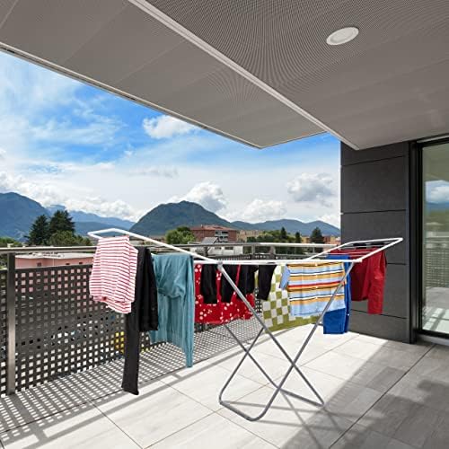 ABN Finest Winged Clothes Horse Airer Dryer Laundry Rack 3-Tier Folding Clothing Drying Stand Large - Indoor & Outdoor Portable, Foldable & Easy to Store - Lightweight Strong Metal Frame