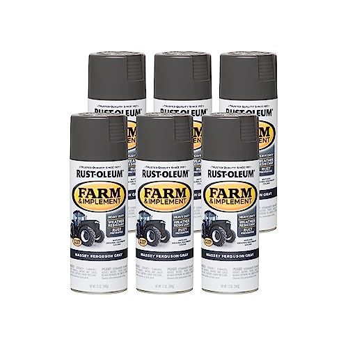 Image of Rust-Oleum 280133-6PK Farm & Implement Spray Paint, 12 oz, Massey Ferguson Gray, (Pack of 6)