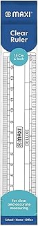 Maxi MX-PR15 Plastic Ruler, 15 cm Size, Clear