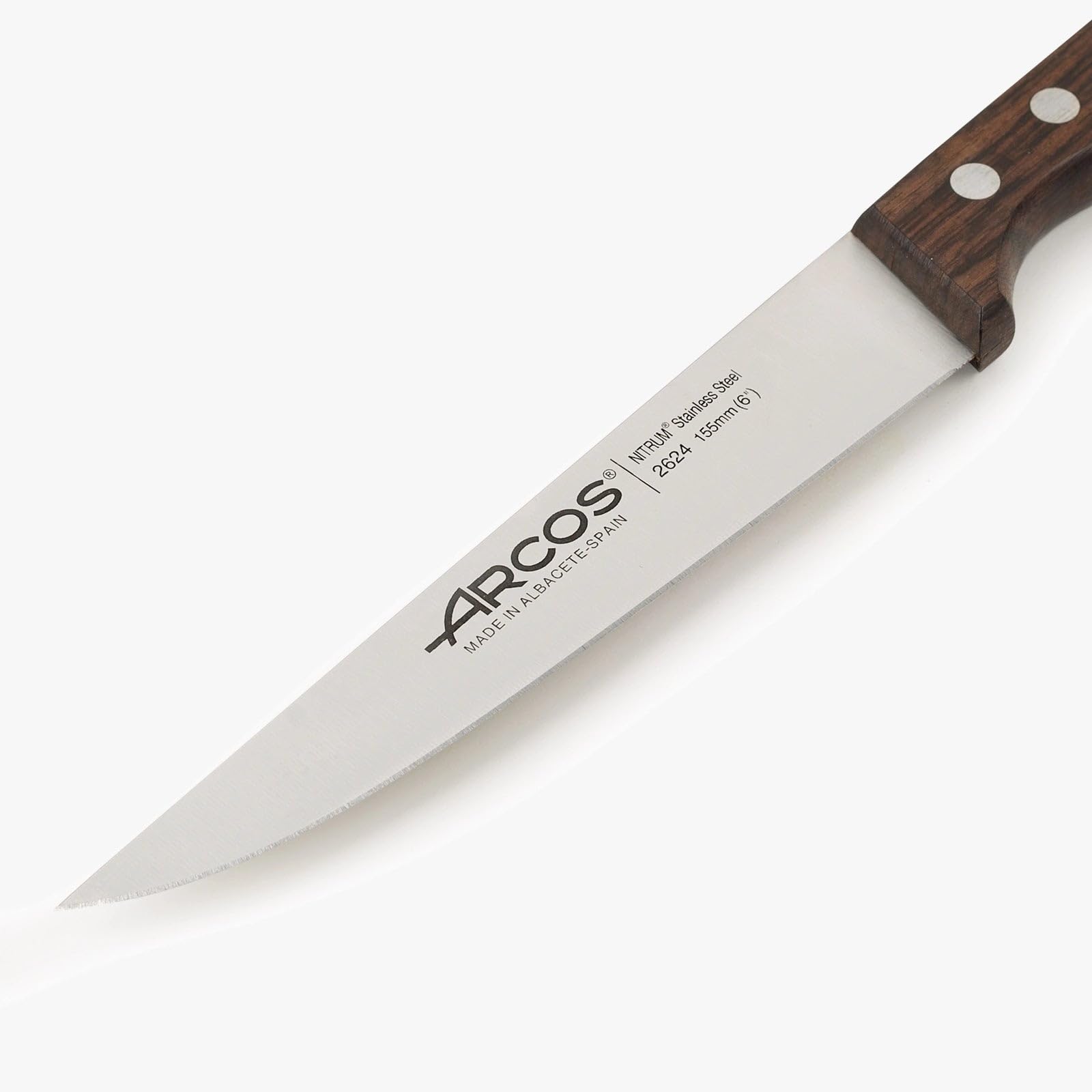 Arcos 262400 seria atlantico-kuchnia nóż nóż nóż nóż nitrm stal nierdzewna 155 mm (6,10 cala) - uchwyt palisander brązowy kolor, 18/8