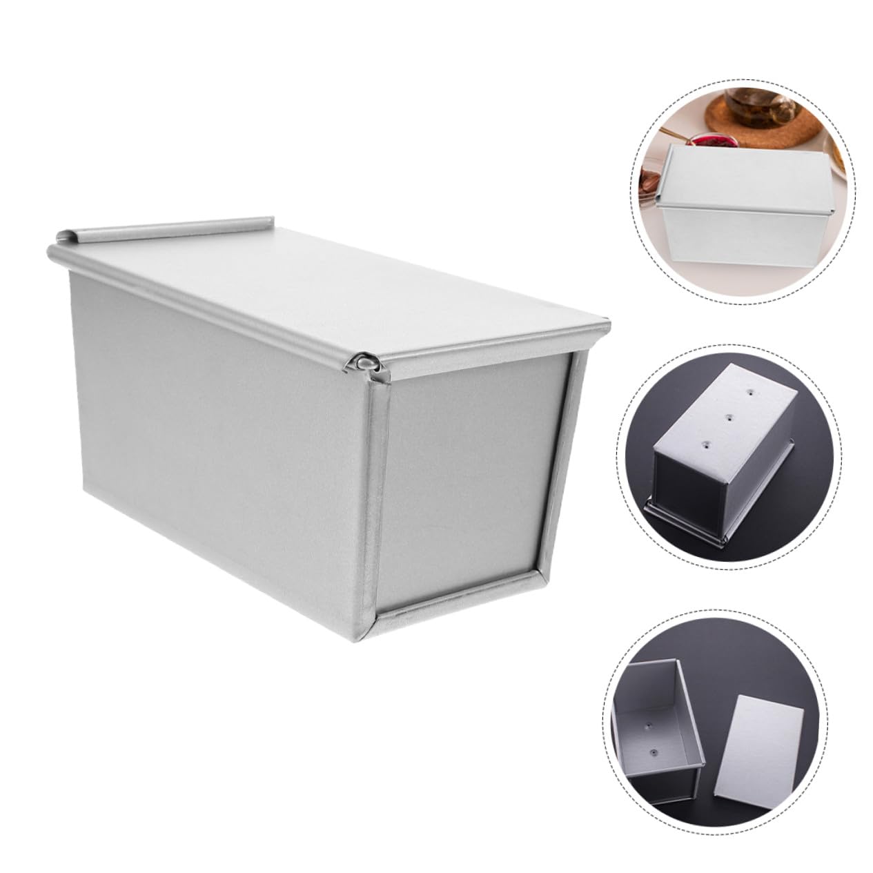 GLEAVI Molde Rectangular para Pan con Tapa Molde para Hornear Pan Antiadherente de Aluminio para Tostadas Bandeja para Horno Resistente y Segura para Uso Doméstico y Profesional