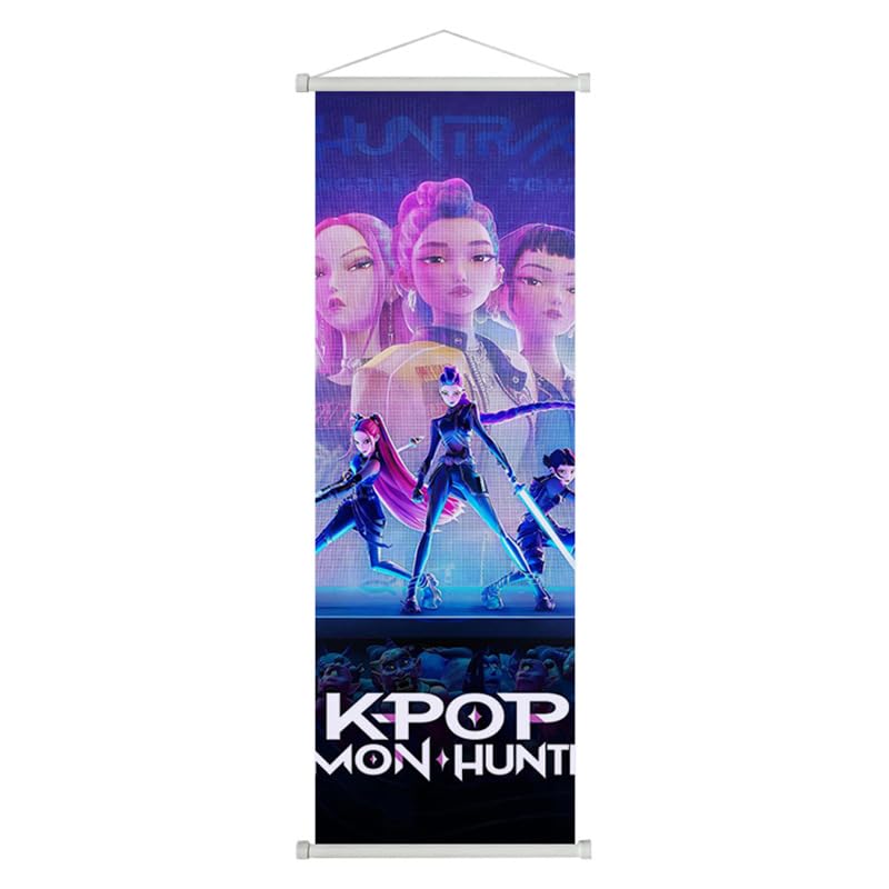 Kpop de-mons Hunters Wall Scroll Poster, Huntrix - Póster de impresión de ídolo,...