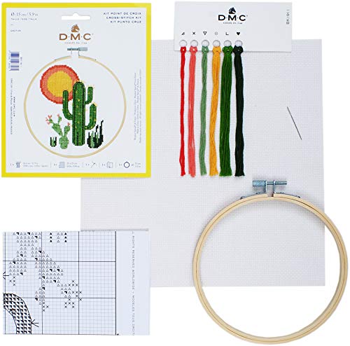 Image of DMC Stitch Kit 6 inch Diameter - Cactus (14 Count)