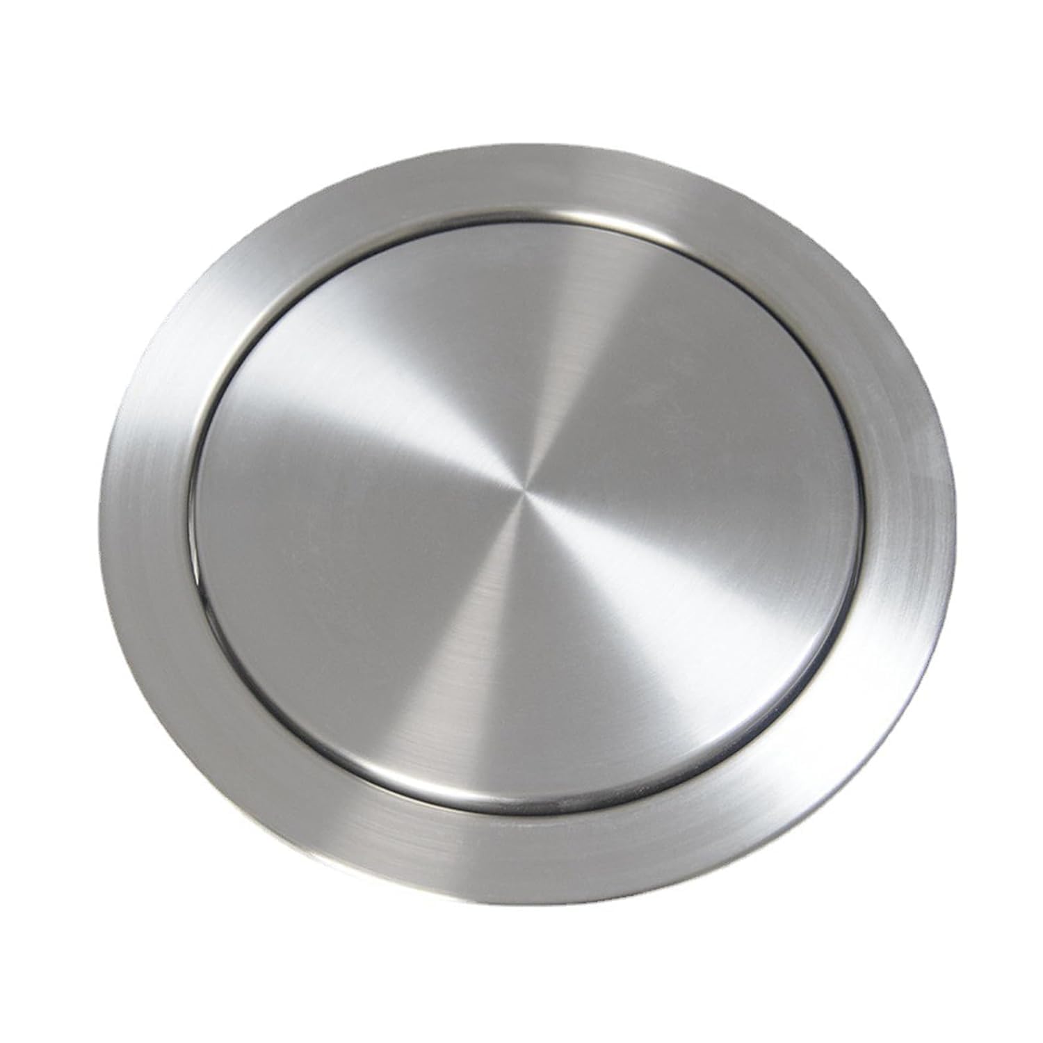 TIANQIHAO Builtin Trash Can Lid For Countertop 304 Stainless Steel Balance Flap Cover Silver Trash Chute Swinging Garbage Lid Kitchen Counter Waste Cover 17",21cm