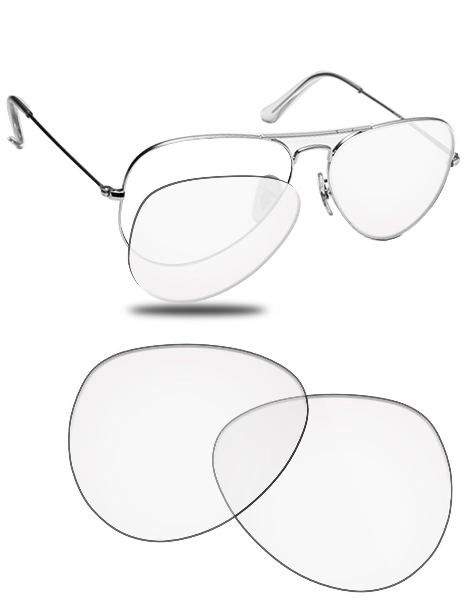 Fiskr Lenti polarizzate di ricambio compatibili con occhiali da sole RayBan Aviator RB3025 da 58 mm, resistenti agli urti e vestibilità perfetta
