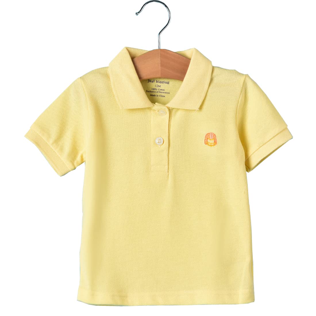 Toddler Baby Boys Girls T-Shirt Short Sleeve Polo Shirt Stand Collar Stripes Tops Tees Summer Casual Cotton Outfits Clothes (Yellow, 18-24 Months)