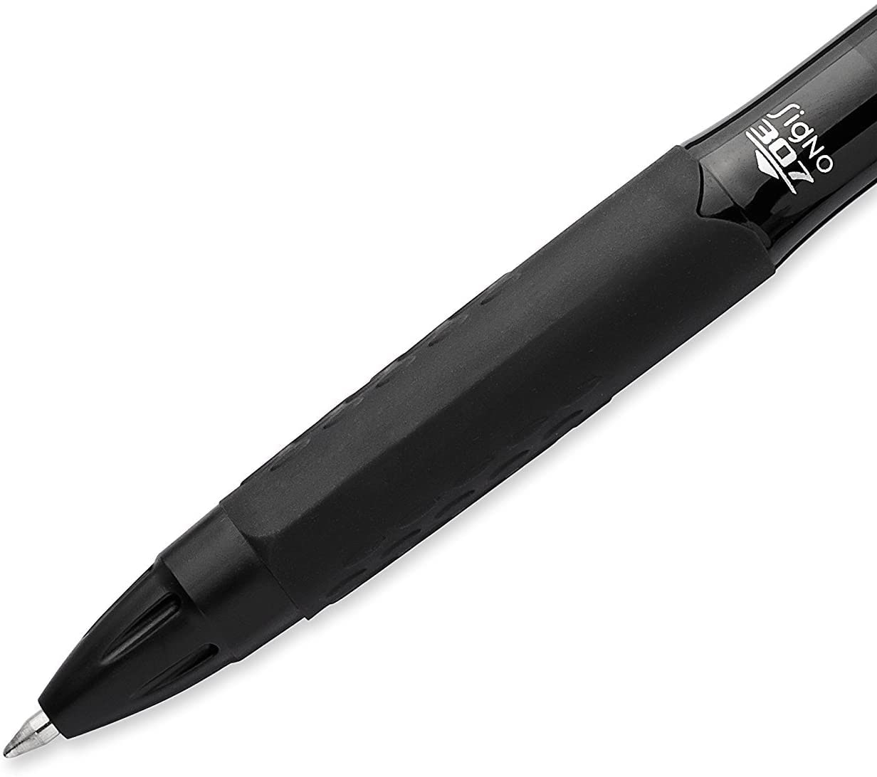uni-ball Signo 307 UMN-307 - Bolígrafo retráctil fino, 5 unidades, 2 negros, 2 azules y rojos
