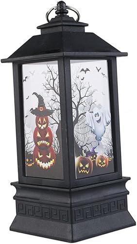BESTOYARD Decoración del hogar Decoración de Halloween Linterna decorativa Simulación Vela Llama lámpara fantasma Festival Fiesta Ornamento Calabaza