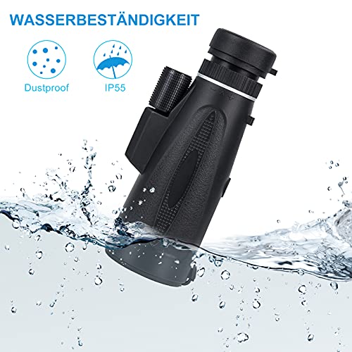 Monocular Telescope 12 x 60 HD High Definition Waterproof Mount with Mobile Phone Holder and Tripod Telescopic Gadget… – Bild 5