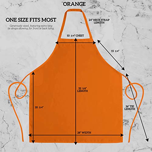 Image of GREEN LIFESTYLE 12 Pack Professional Chef Apron - Grilling Aprons for Men, Waterproof Cooking Apron for BBQ, Work or Restaurant Use, Kitchen Aprons for Women - Orange, No Pockets