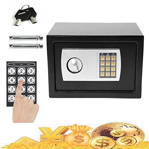 GUHPZA Caja Fuerte Electrónica para El Hogar De 8,5 L, Ignífuga, con Teclado Digital, con Contraseña Y Llave.