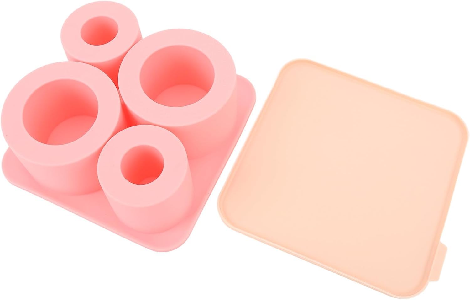Yenigeldi Pembe Quencher Silikon Kapaklı Buzluk, Silindir Buz Kalıbı 4 Gözlü Stanly 20oz 30oz 40oz Bardak Uyumlu
