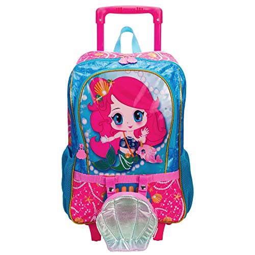 Mochila de Rodinhas Grande com Bolsa Sestini Y Anime - Colorido