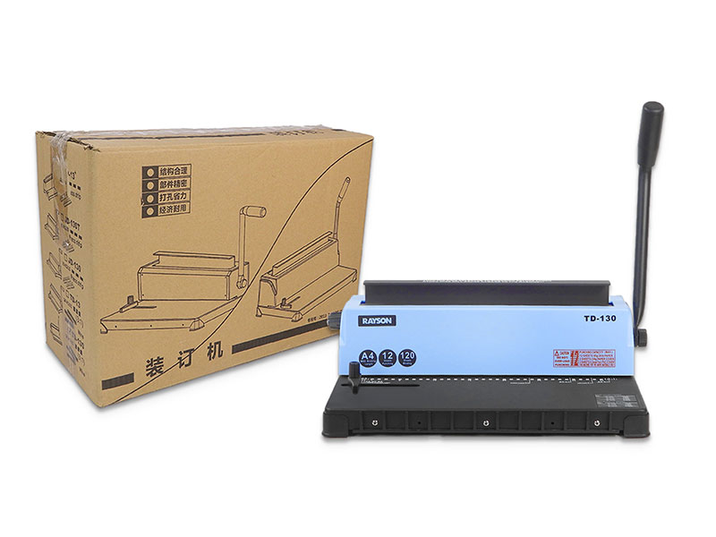 RAYSON TD-130 Metaaldraad bindmachine – 3:1 ponsafstand, 34 gaten, perforeert 12 A4-bladzijden, bindt tot 120 pagina's