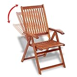Festnight Gartenstuhl 2 Stücke Klappstuhl Akazienholz Gartensessel Holzstuhl - 5