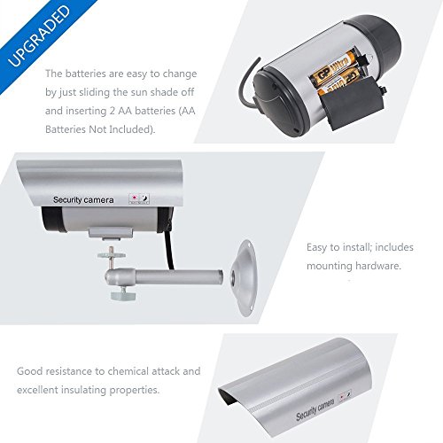 Wali TC-S4 Bullet Dummy Fake Security Camera, Dummy Cameras With Realistic Red Led Light For Outdoor Indoor, Fake Surveillance Security Cctv thumb #4