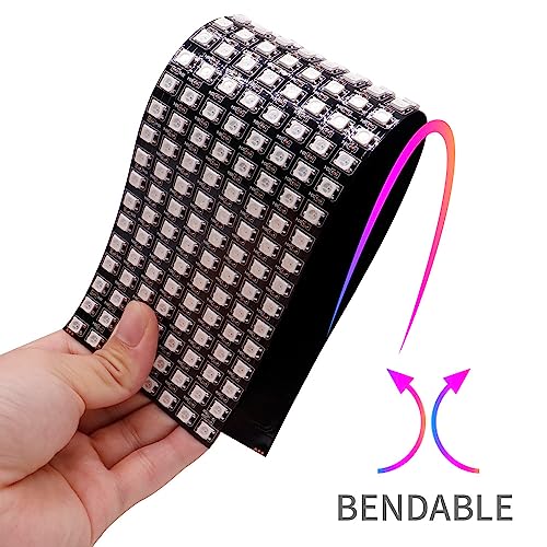 Image of WS2812B RGB LED Digital Flexible Individually Addressable Panel Light WS2812 8X8 16X16 8X32 LED Module Matrix Screen DC5V (2Pack 8X32 256Pixels)