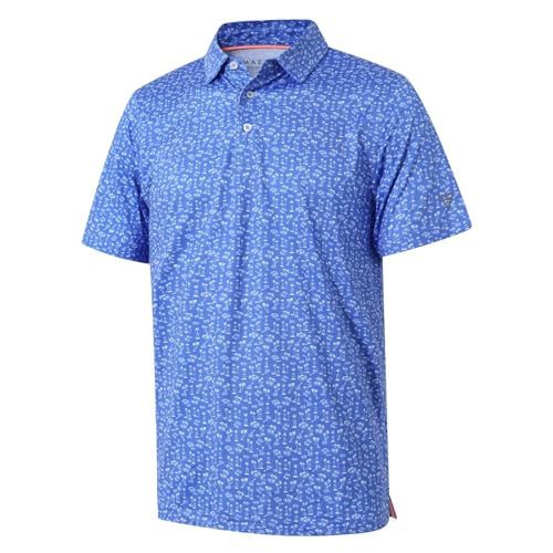 Image of Golf Shirts for Men Dry Fit Short Sleeve Print Performance Moisture Wicking Polo Shirt