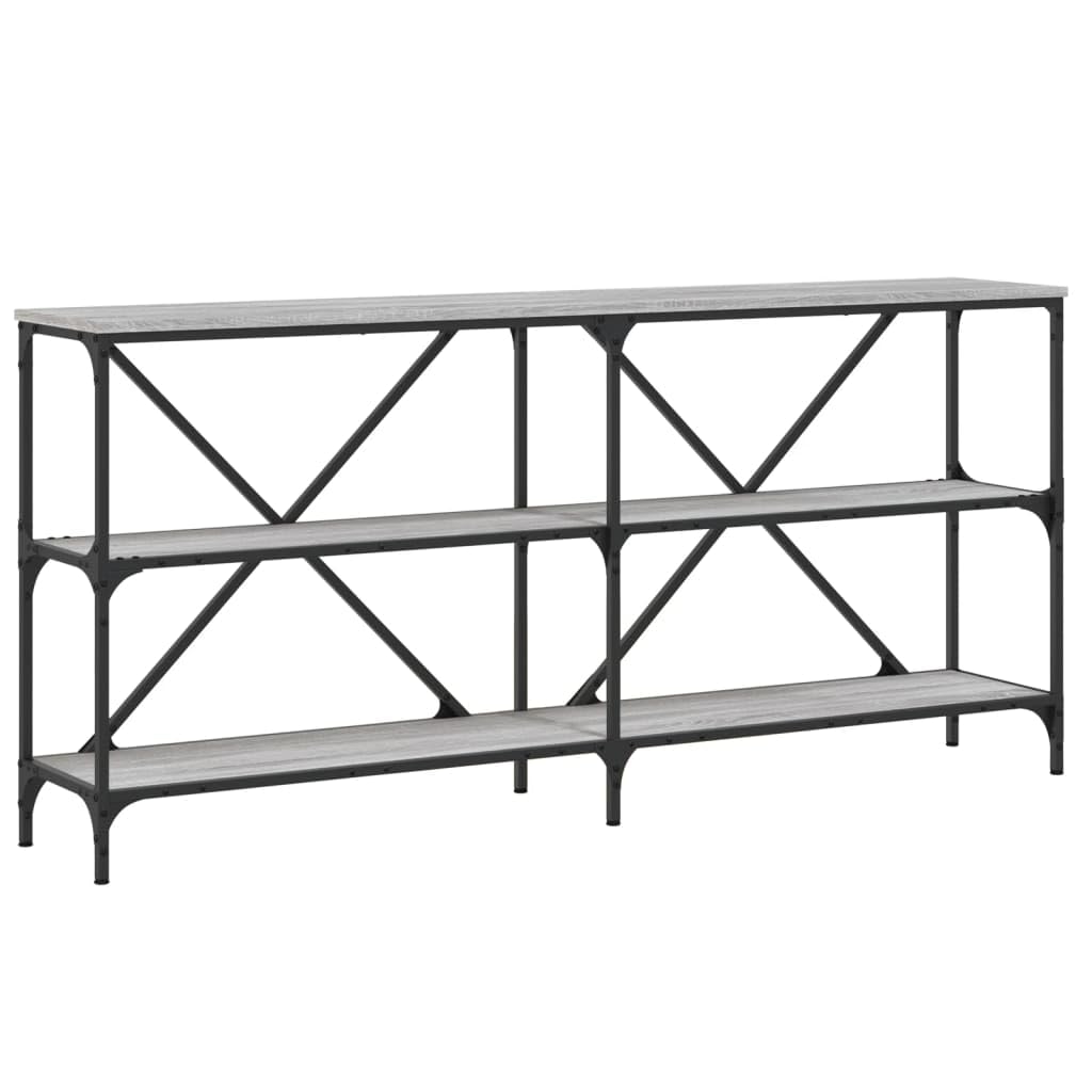 Tavolo consolle grigio Sonoma, 160 x 30 x 75 cm, in legno e metallo