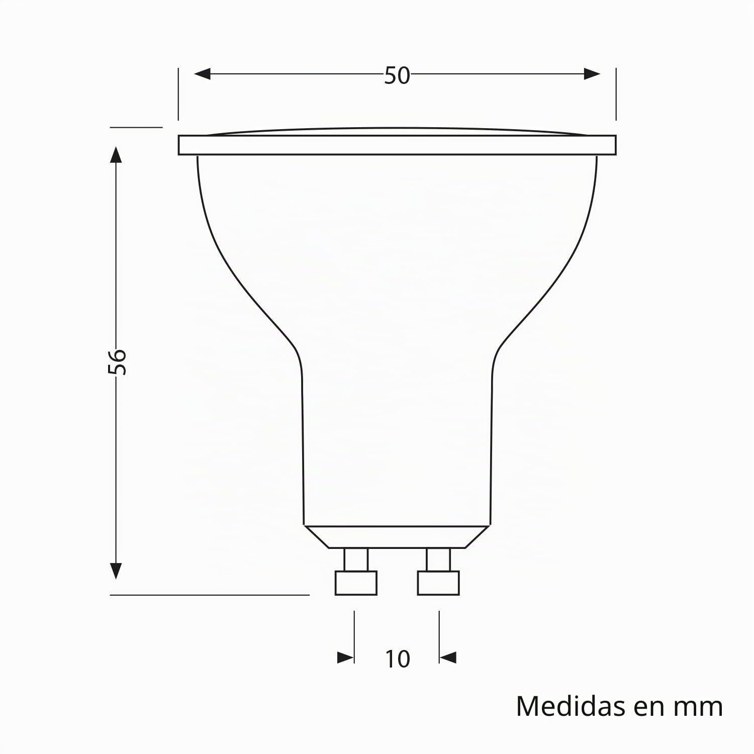 ledscom.de 10x bombillas GU10 LED RGB, PAR16, blanco cálido - blanco frío (2900-6200 K), 5,5 W, 473lm, 103°, Smart Home, WLAN, Alexa, mate