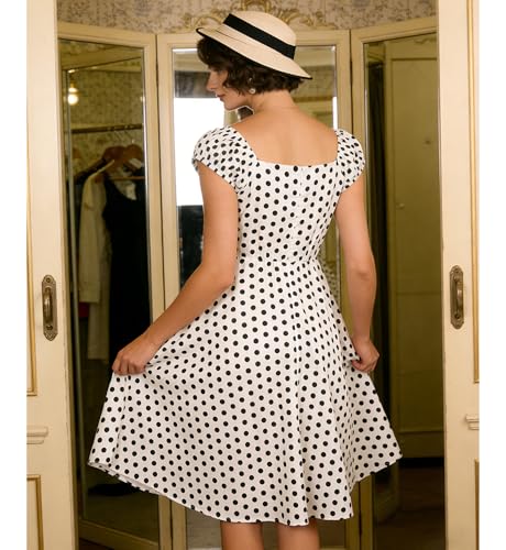 Image of YARN & INK Retro Swing Dresses for Women 1950s Vintage Rockabilly Clothes Pinup Clothing Cocktail Party Dress