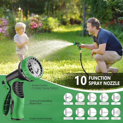 100 ft Garden Hose, Flexible Ultra Lightweight Durable Garden Hose, Kink-Free Water Hose with 10 Function Sprayer - Non-Shrinking Garden Hoses, Easy to Store,All-Weather, Car Washing Pipe Garden Hoses — view 4