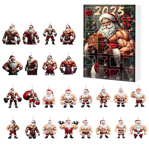 2025 Weihnachtskalender, Countdown-Kalender 2025, 2D-Acryl-Muskeln,...