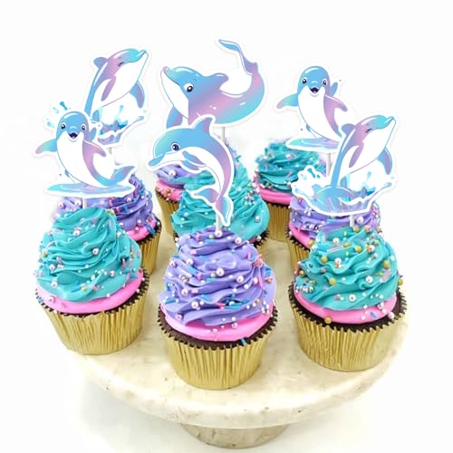 Décoration cupcake dauphin double face pour embellir vos pâtisseries