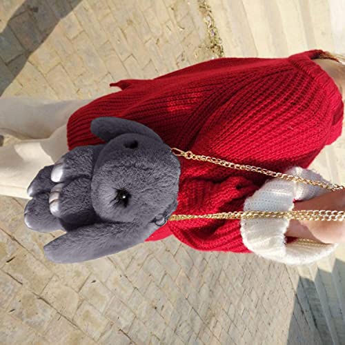 Plush Cartoon Rabbit Shaped Crossbody Faux Fur Bunny Hare Shoulder Bag Knapsack Girls Travel Satchel3