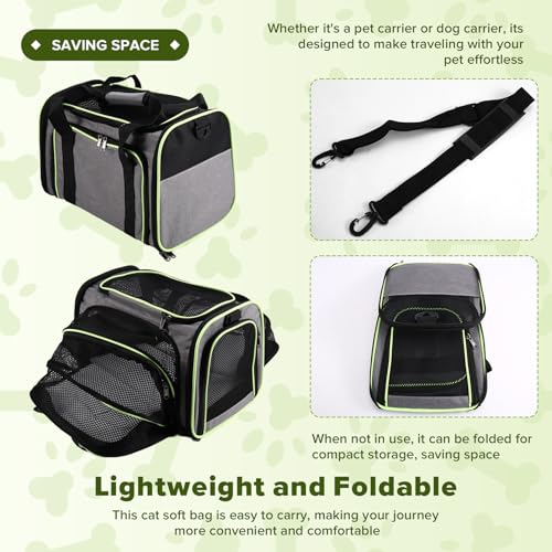 Bolsa expandible para mascotas con estructura plegable y portátil 7