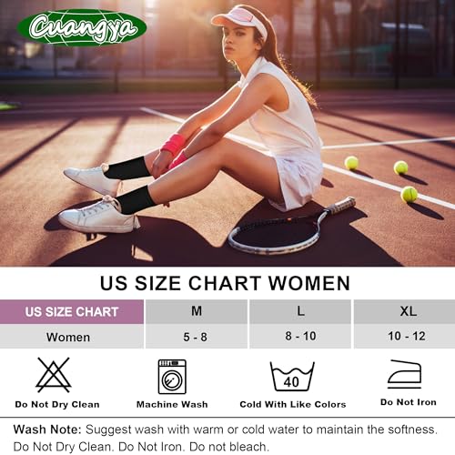 Image of Crew Socks Women Athletic Hiking Running Cushioned Compression Socks 3-5 Pairs