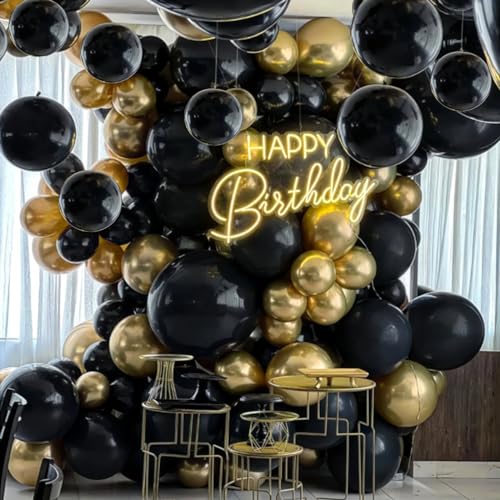 134Pcs Black Balloons Different Sizes 5 10 12 18 Inch Black Balloon Garland Arch Kit, Latex Balloons for Birthday Wedding Baby Shower Party Decorations. - Image 8