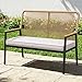 Clevich Gartenstuhl aus Korbgeflecht, Gartenbank Rattan, Balkonstühle Metall und Rattan, mit 8 cm dicken Sitzkissen, Sturdy Metal Frame & WPC Armrest, für Terrasse, Garten und Veranda, Beige
