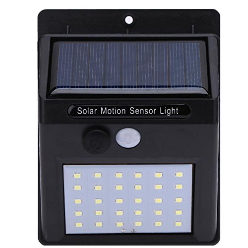 jogger 20 LED Solar Power PIR Motion Sensor Wall Light Waterproof Energy Saving Street Yard Path (Black) - Pack of 1