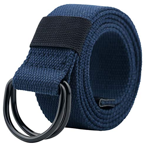 Image of Web Fabric Canvas Belt for Men Women with Double D Ring Buckle 1.5in Wide