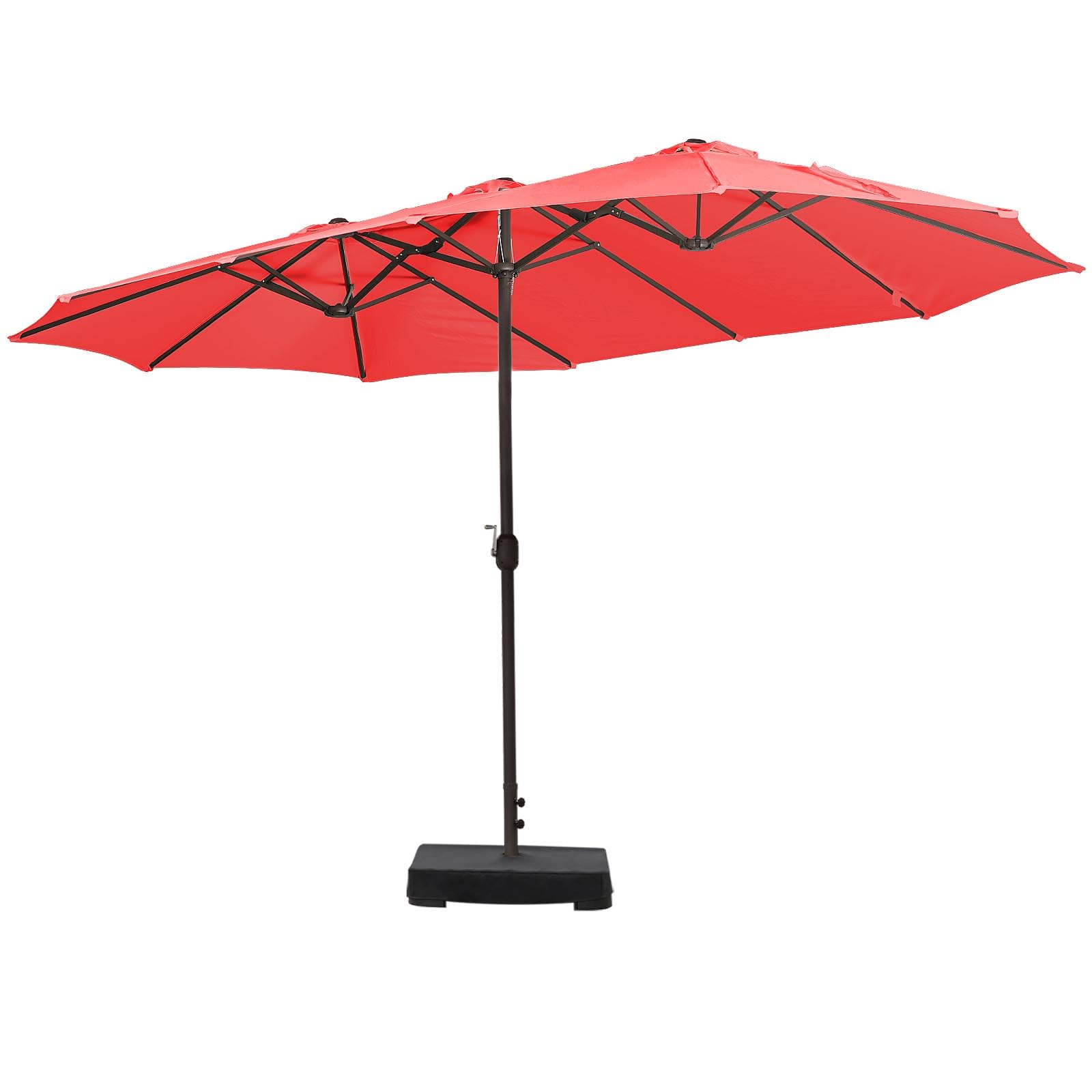 COWVIE 4.5m Double-Sided Patio Parasol, Large Sum Umbrella with Base, Outdoor Market Umbrella for Dining Table